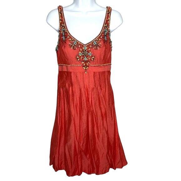 Sue Wong Dresses & Skirts - Sue Wong Southwestern Beaded Coral Bubble Mini Cocktail Dress 4 / S NWOT